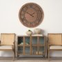70603 - Raul Medium Brown Wood W/ Silver Metal Wall Clock