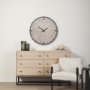 70691 - Rani Matte Black Metal w/ Wood Wall Clock