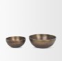 70934 - Tomiko Decorative Brass Finished Cast Aluminum Round Bowls