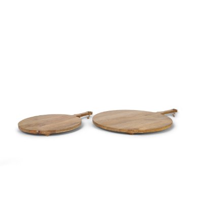 70936 - Karana Natural Solid Wood Round Serving Boards