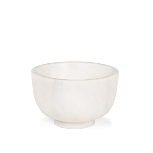 70937 - Katora Small Premium Solid White Marble Bowl