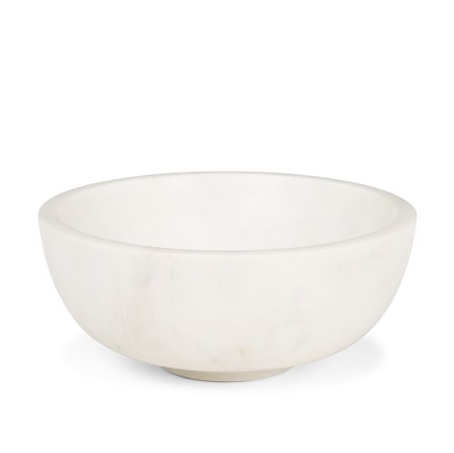 70940 - Katora Large Premium Solid White Marble Bowl
