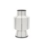 70961 - Dinah Small White w/ Black Stripes  Ceramic Vase