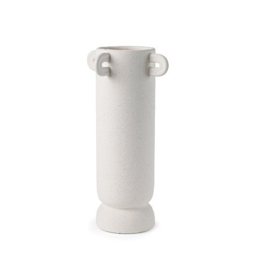 70970 - Dylan Tall Textured Off White w/ Handles Ceramic Vase