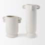 70970 - Dylan Tall Textured Off White w/ Handles Ceramic Vase