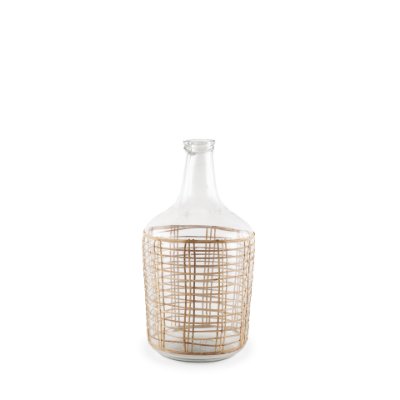 70932 - Troian Medium Rattan Wrapped Glass Bottle