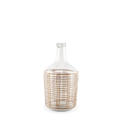70932 - Troian Medium Rattan Wrapped Glass Bottle