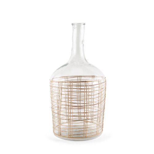 70933 - Troian Large Rattan Wrapped Glass Bottle