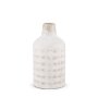 70941 - Tisha Small White W/ Terracotta Distressing Metal Vase