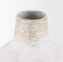 70941 - Tisha Small White W/ Terracotta Distressing Metal Vase
