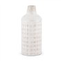 70942 - Tisha Large White W/ Terracotta Distressing Metal Vase