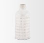 70942 - Tisha Large White W/ Terracotta Distressing Metal Vase