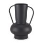 70944 - Tasya Large Matte Black w/ Handles Metal Vase