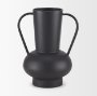 70944 - Tasya Large Matte Black w/ Handles Metal Vase