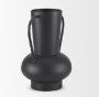 70944 - Tasya Large Matte Black w/ Handles Metal Vase