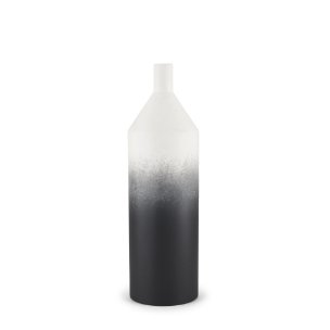 Townley Small White w/ Black Ombre Metal Vase