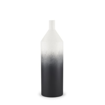 70953 - Townley Small White w/ Black Ombre Metal Vase
