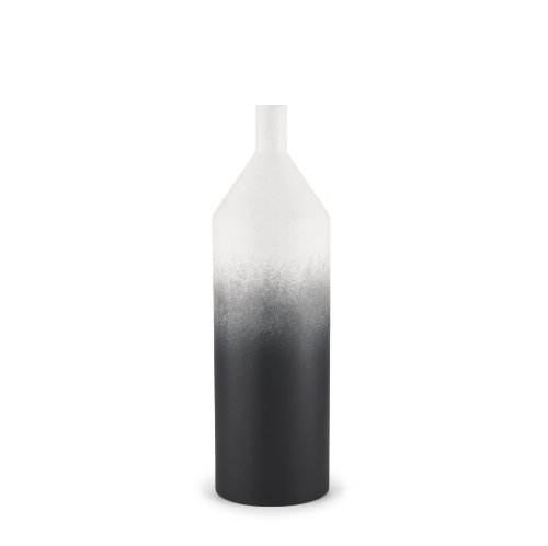 70953 - Townley Small White w/ Black Ombre Metal Vase