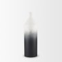 70953 - Townley Small White w/ Black Ombre Metal Vase
