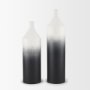 70953 - Townley Small White w/ Black Ombre Metal Vase