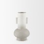 70955 - Torres Small Textured Off White w/ Gold Metal Vase