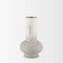 70955 - Torres Small Textured Off White w/ Gold Metal Vase