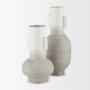 70955 - Torres Small Textured Off White w/ Gold Metal Vase