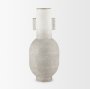 70956 - Torres Tall Textured Off White w/ Gold Metal Vase