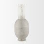 70956 - Torres Tall Textured Off White w/ Gold Metal Vase
