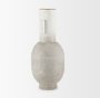 70956 - Torres Tall Textured Off White w/ Gold Metal Vase
