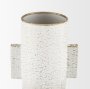 70956 - Torres Tall Textured Off White w/ Gold Metal Vase