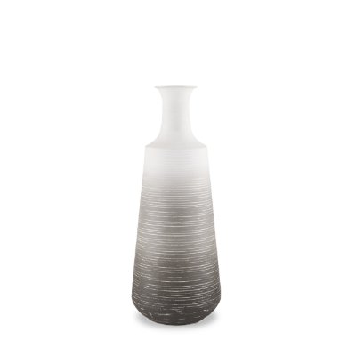70957 - Toru Medium White w/ Grey Ombre Metal Vase