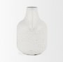 70960 - Treva Tall White w/ Black Speckles Metal Vase