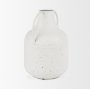 70960 - Treva Tall White w/ Black Speckles Metal Vase