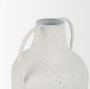 70960 - Treva Tall White w/ Black Speckles Metal Vase