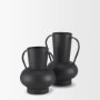 70944 - Tasya Large Matte Black w/ Handles Metal Vase