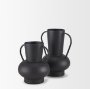 70944 - Tasya Large Matte Black w/ Handles Metal Vase