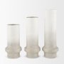 70950 - Tovah Small Textured White w/ Gold Metal Vase