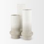 70951 - Tovah Medium Textured White w/ Gold Metal Vase