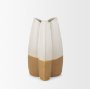 70971 - Vania Small Off White w/ Tan Textured Ceramic Vase