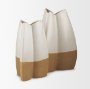 70971 - Vania Small Off White w/ Tan Textured Ceramic Vase