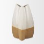 70972 - Vania Large Off White w/ Tan Textured Ceramic Vase