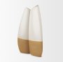 70972 - Vania Large Off White w/ Tan Textured Ceramic Vase