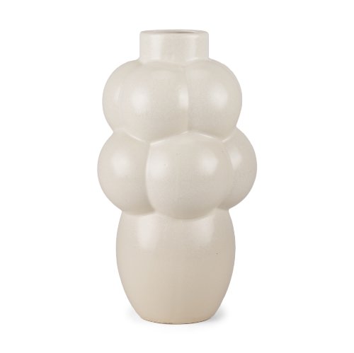 70974 - Ulvi Cream Glazed Bubble Ceramic Vase