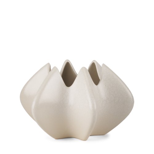 70975 - Ulrich Sculptural Cream Glazed Ceramic Vase