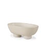 70978 - Tyren Cream Glazed Decorative Oblong Ceramic Bowl
