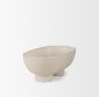 70978 - Tyren Cream Glazed Decorative Oblong Ceramic Bowl