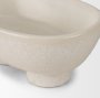 70978 - Tyren Cream Glazed Decorative Oblong Ceramic Bowl