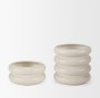 70979 - Twyla Short Cream Glazed Ring Pot