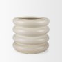 70981 - Twyla Short Cream Glazed Floor Vase